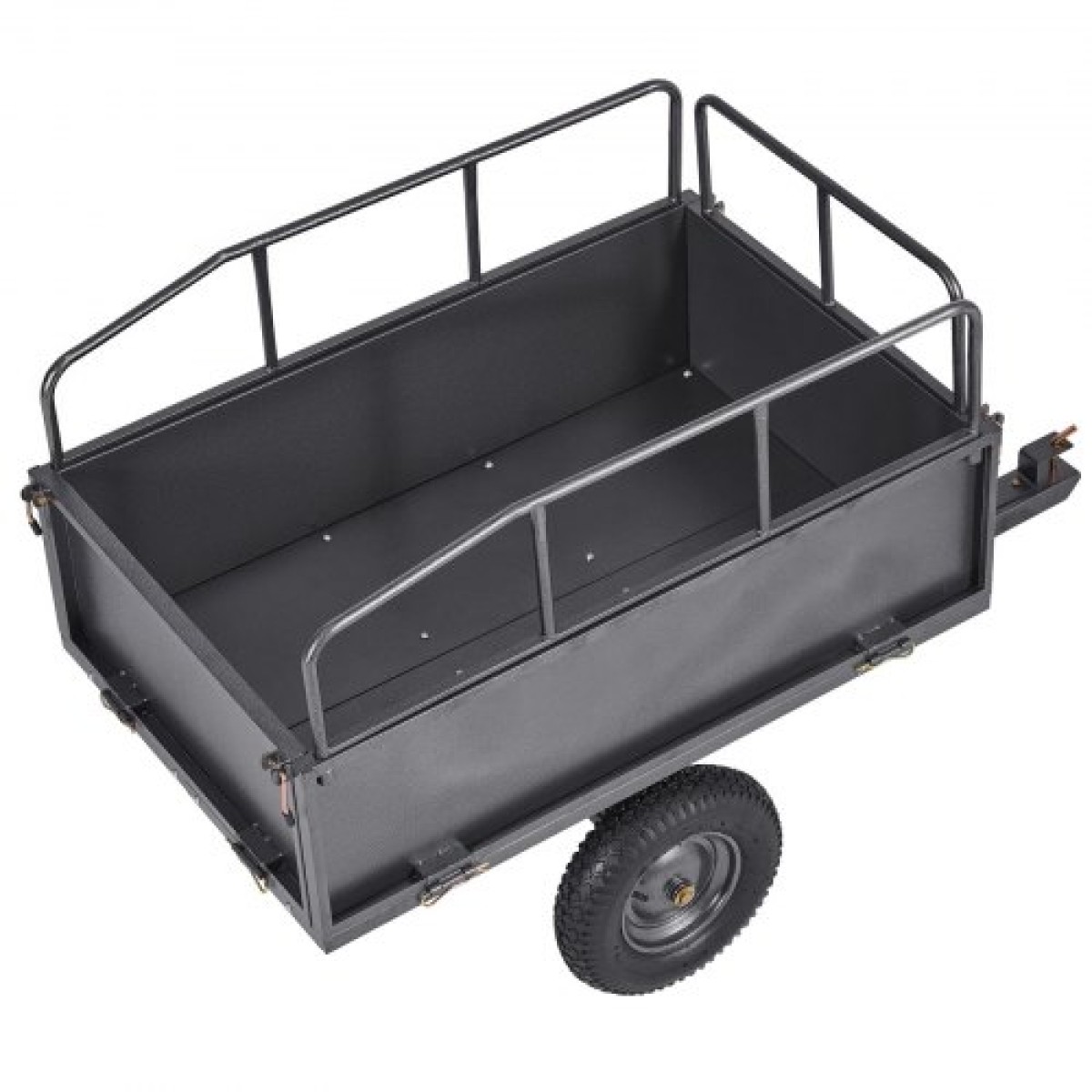 VEVOR Garden Utility Trailer, 17 Cu.Χωρητικότητα Ft & 272 kg, τρέιλερ μεταφοράς ATV UTV, Ρυμούλκηση πίσω από χαλύβδινο καρότσι με ελαστικά 16", πεντάλ χειρός ή ποδιού, ρυμουλκούμενα βαρέως τύπου Yard για τρακτέρ χλοοκοπτικών