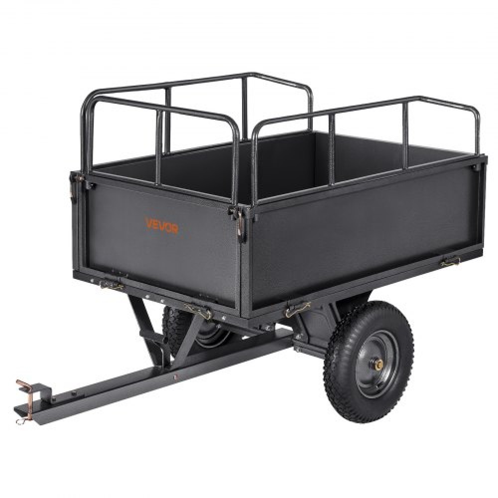 VEVOR Steel Dump Cart 17 Cu. Ft 600LB for ATV/UTV Trailer Tow Behind Heavy Duty