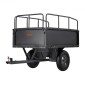 VEVOR Garden Utility Trailer, 17 Cu.Χωρητικότητα Ft & 272 kg, τρέιλερ μεταφοράς ATV UTV, Ρυμούλκηση πίσω από χαλύβδινο καρότσι με ελαστικά 16", πεντάλ χειρός ή ποδιού, ρυμουλκούμενα βαρέως τύπου Yard για τρακτέρ χλοοκοπτικών
