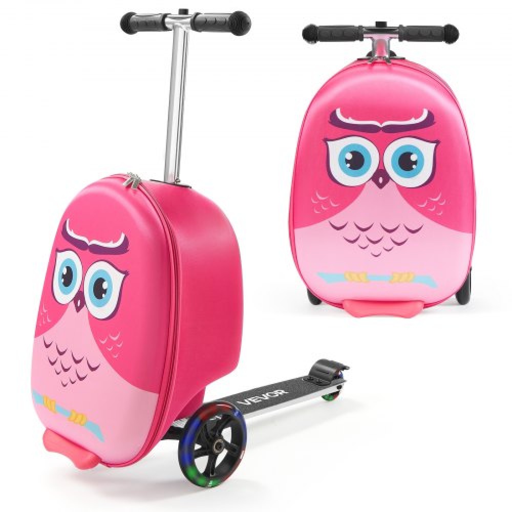 Αποσκευές VEVOR Ride-on, χωρητικότητα 20 λίτρων, βαλίτσα παιδικού σκούτερ 20 ιντσών με τροχούς Flash PU, ρυθμιζόμενη λαβή & αντιολισθητική λαβή TPR, αναδιπλούμενη & ελαφριά αποσκευή σκούτερ για παιδιά ηλικίας 5+, ροζ