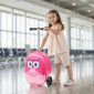 Αποσκευές VEVOR Ride-on, χωρητικότητα 20 λίτρων, βαλίτσα παιδικού σκούτερ 20 ιντσών με τροχούς Flash PU, ρυθμιζόμενη λαβή & αντιολισθητική λαβή TPR, αναδιπλούμενη & ελαφριά αποσκευή σκούτερ για παιδιά ηλικίας 5+, ροζ