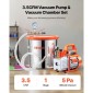 VEVOR 11,36 L Θάλαμος κενού με αντλία, 110 L/min, ανοξείδωτος χάλυβας, κιτ θαλάμου απαέρωσης, αντλία κενού μονού σταδίου, καπάκι από σκληρυμένο γυαλί, σωλήνας 1,5 m, λάδι, για σταθεροποίηση ρητίνης σιλικόνης απαερίωσης ξύλου