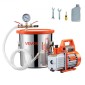 VEVOR 11,36 L Θάλαμος κενού με αντλία, 110 L/min, ανοξείδωτος χάλυβας, κιτ θαλάμου απαέρωσης, αντλία κενού μονού σταδίου, καπάκι από σκληρυμένο γυαλί, σωλήνας 1,5 m, λάδι, για σταθεροποίηση ρητίνης σιλικόνης απαερίωσης ξύλου