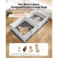 VEVOR Dogs Whelping Box, 93,3x48,4x18,1 ιντσών, πλαστικό PVC κουτάβια παρκοκρέβατο με ρυθμιζόμενο ύψος πόρτα και πλενόμενο μαξιλαράκι ούρων, διάταξη 2 δωματίων Εσωτερικό κουτάβι για σκύλους πολύ μεγάλης φυλής, Milk White