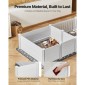 VEVOR Dogs Whelping Box, 93,3x48,4x18,1 ιντσών, πλαστικό PVC κουτάβια παρκοκρέβατο με ρυθμιζόμενο ύψος πόρτα και πλενόμενο μαξιλαράκι ούρων, διάταξη 2 δωματίων Εσωτερικό κουτάβι για σκύλους πολύ μεγάλης φυλής, Milk White
