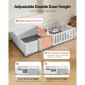 VEVOR Dogs Whelping Box, 93,3x48,4x18,1 ιντσών, πλαστικό PVC κουτάβια παρκοκρέβατο με ρυθμιζόμενο ύψος πόρτα και πλενόμενο μαξιλαράκι ούρων, διάταξη 2 δωματίων Εσωτερικό κουτάβι για σκύλους πολύ μεγάλης φυλής, Milk White
