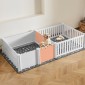 VEVOR Dogs Whelping Box, 93,3x48,4x18,1 ιντσών, πλαστικό PVC κουτάβια παρκοκρέβατο με ρυθμιζόμενο ύψος πόρτα και πλενόμενο μαξιλαράκι ούρων, διάταξη 2 δωματίων Εσωτερικό κουτάβι για σκύλους πολύ μεγάλης φυλής, Milk White