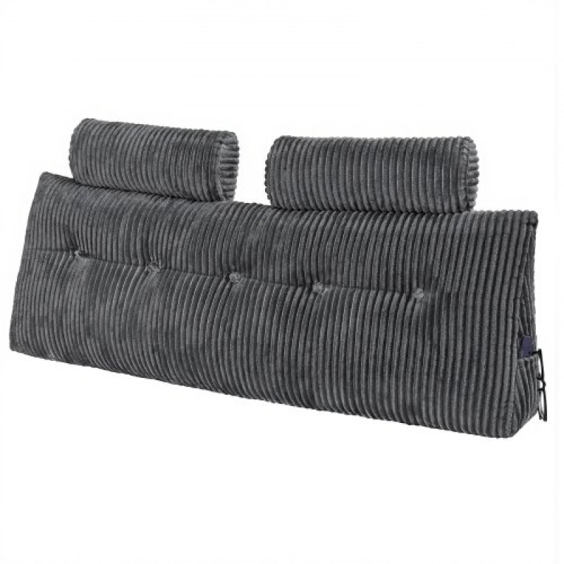 VEVOR Headboard Pillow Queen Wedge Headboard Pillow with 2 Pockets & Headrests