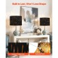 VEVOR Drum Lamp Shade 2 Set, 13 in Top x 13 in Bottom x 10 in High, Medium Drum Lampshade with Harp, Ανταλλακτικό φωτιστικό για επιτραπέζια φωτιστικά Φωτιστικά δαπέδου Κρεμαστά φώτα, Μαύρο κούφιο σχέδιο