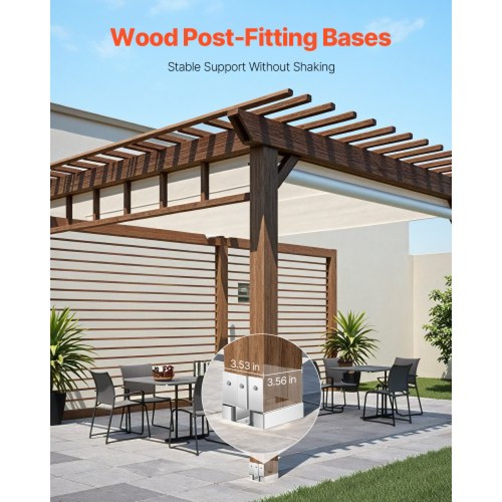 VEVOR 1 Pack 4x4 Post Base Post Anchor for Concrete Inner Size 3.53x3.56 inch