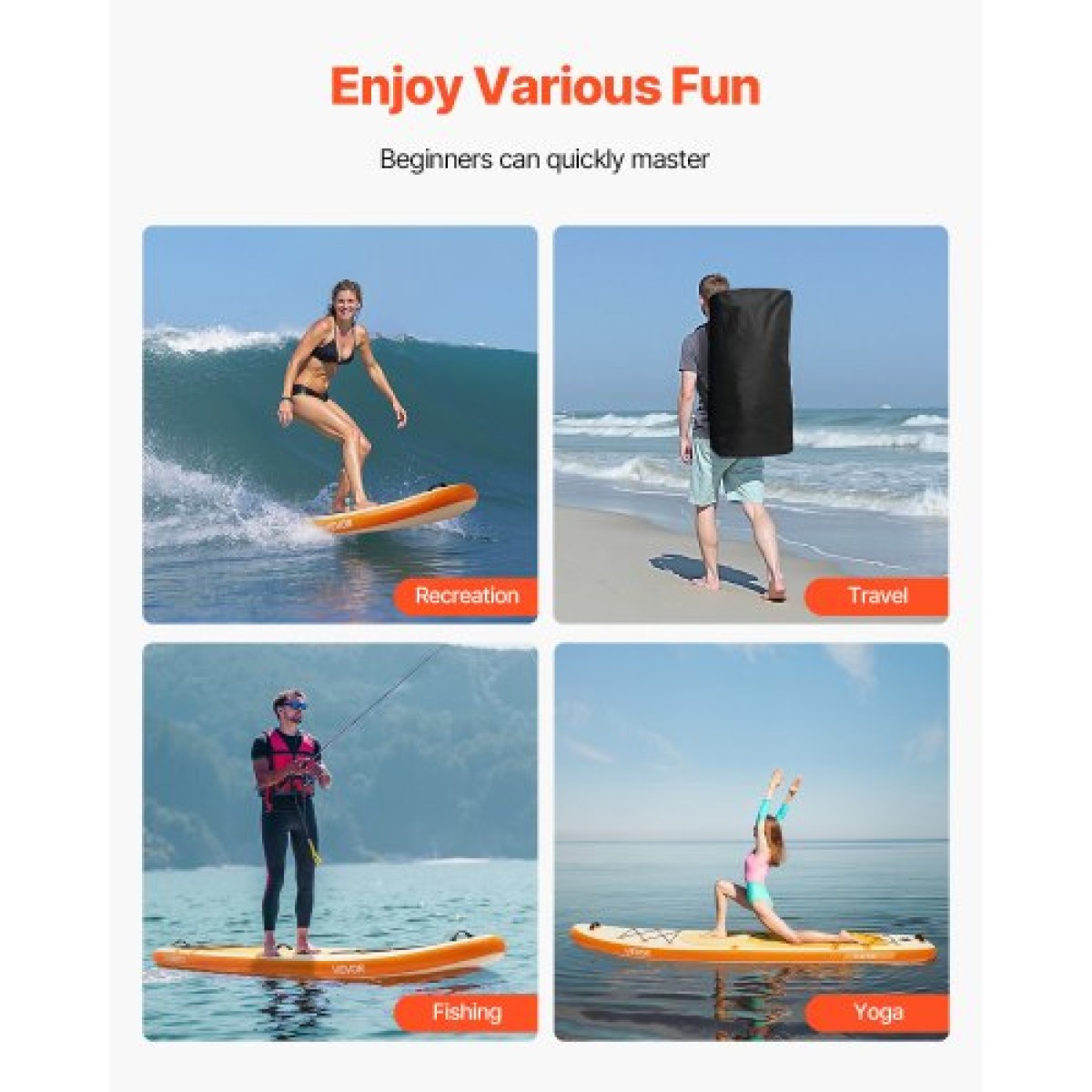 Φουσκωτό SUP Paddle Board VEVOR, 3,53m x 89cm x 15cm πλάτος Ultra-light SUP Paddle, Όλα τα αξεσουάρ περιλαμβάνονται, Αντλία, κουπί, πτερύγιο, σακίδιο πλάτης, λουρί αστραγάλου, λουρί, αντιολισθητικό κατάστρωμα για νέους, ενήλικες