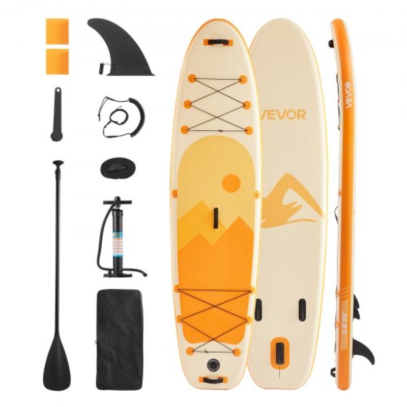 Φουσκωτό SUP Paddle Board VEVOR, 3,53m x 89cm x 15cm πλάτος Ultra-light SUP Paddle, Όλα τα αξεσουάρ περιλαμβάνονται, Αντλία, κουπί, πτερύγιο, σακίδιο πλάτης, λουρί αστραγάλου, λουρί, αντιολισθητικό κατάστρωμα για νέους, ενήλικες