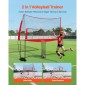 Σύστημα διχτυού προπόνησης βόλεϊ VEVOR 2-σε-1, Ελεύθερα ρυθμιζόμενος εξοπλισμός εξάσκησης σε ύψος με επιστροφή μπάλας, φορητός σταθμός διχτυού, Εύκολη εγκατάσταση για εσωτερικό σερβίς σε εξωτερικό χώρο στην πίσω αυλή Spiking Βελτιώνει την ακρίβεια