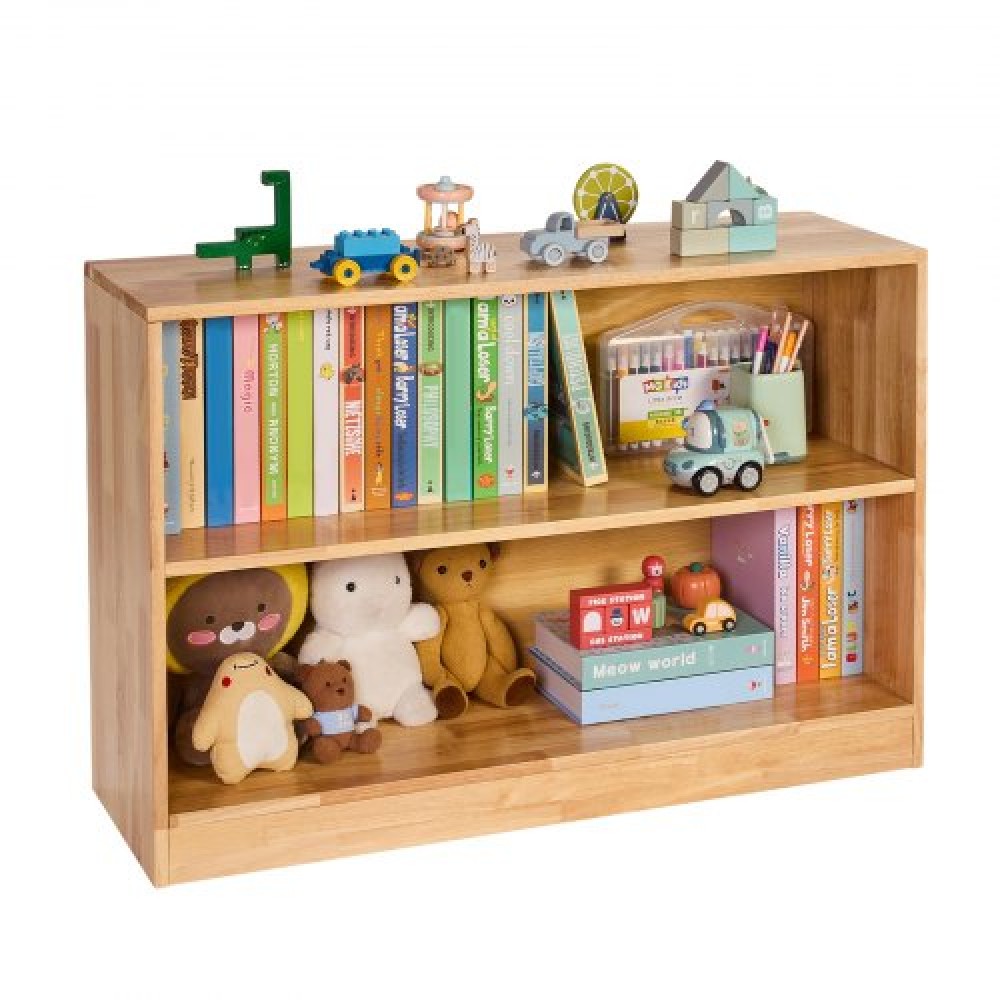 Βιβλιοθήκη VEVOR Montessori, πλάτος 870 mm Organizer αποθήκευσης παιχνιδιών, ντουλάπι αποθήκευσης για παιδιά 2 επιπέδων, έπιπλα ημερήσιας φροντίδας, Παιδικό ράφι για υπνοδωμάτιο, νηπιαγωγείο, σαλόνι, είσοδος, προσχολική ηλικία, καφέ