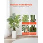 VEVOR Artificial Areca Palm 1219 mm, 2 Συσκευασία Ψεύτικος Φοίνικας Τροπικά Φυτά με Λευκή Ψηλή Ζαρντινιέρα, Φυτό από ψεύτικο δάπεδο μετάξι σε γλάστρα, Μεγάλο Δέντρο για Διακόσμηση Σαλονιού Γραφείου Σπίτι Θέρμανση, Εσωτερικός εξωτερικός χώρος