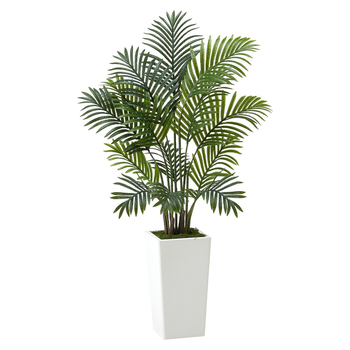VEVOR Artificial Areca Palm 1219 mm, 2 Συσκευασία Ψεύτικος Φοίνικας Τροπικά Φυτά με Λευκή Ψηλή Ζαρντινιέρα, Φυτό από ψεύτικο δάπεδο μετάξι σε γλάστρα, Μεγάλο Δέντρο για Διακόσμηση Σαλονιού Γραφείου Σπίτι Θέρμανση, Εσωτερικός εξωτερικός χώρος