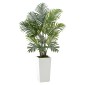 VEVOR Artificial Areca Palm 1219 mm, 2 Συσκευασία Ψεύτικος Φοίνικας Τροπικά Φυτά με Λευκή Ψηλή Ζαρντινιέρα, Φυτό από ψεύτικο δάπεδο μετάξι σε γλάστρα, Μεγάλο Δέντρο για Διακόσμηση Σαλονιού Γραφείου Σπίτι Θέρμανση, Εσωτερικός εξωτερικός χώρος
