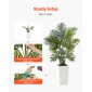 VEVOR Artificial Areca Palm 1219 mm, 2 Συσκευασία Ψεύτικος Φοίνικας Τροπικά Φυτά με Λευκή Ψηλή Ζαρντινιέρα, Φυτό από ψεύτικο δάπεδο μετάξι σε γλάστρα, Μεγάλο Δέντρο για Διακόσμηση Σαλονιού Γραφείου Σπίτι Θέρμανση, Εσωτερικός εξωτερικός χώρος