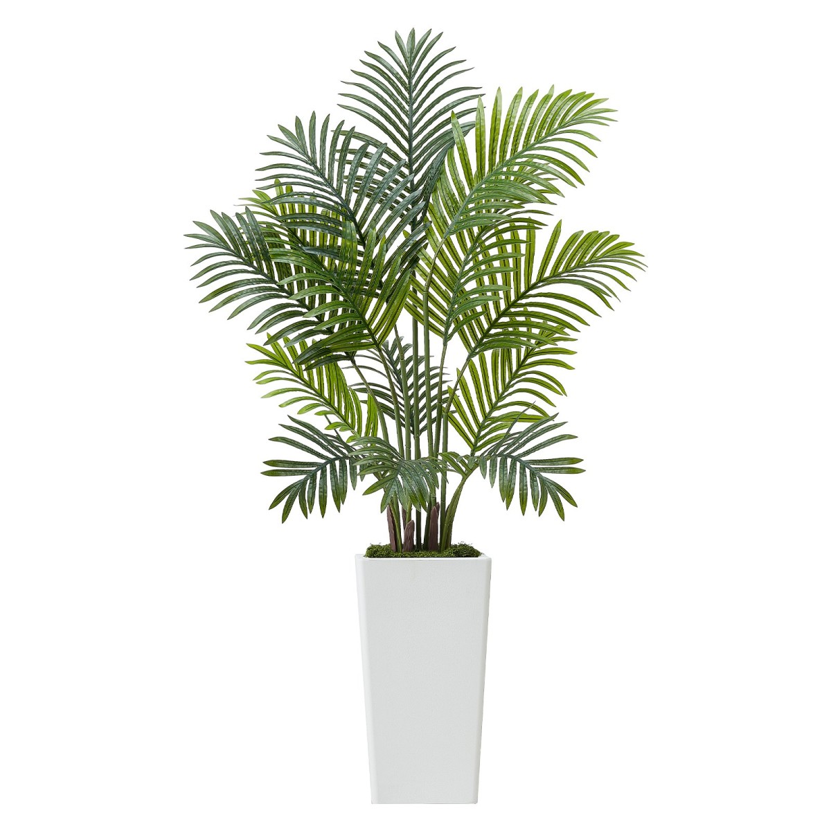 VEVOR Artificial Areca Palm 1219 mm, 2 Συσκευασία Ψεύτικος Φοίνικας Τροπικά Φυτά με Λευκή Ψηλή Ζαρντινιέρα, Φυτό από ψεύτικο δάπεδο μετάξι σε γλάστρα, Μεγάλο Δέντρο για Διακόσμηση Σαλονιού Γραφείου Σπίτι Θέρμανση, Εσωτερικός εξωτερικός χώρος