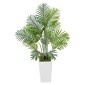 VEVOR Artificial Areca Palm 1219 mm, 2 Συσκευασία Ψεύτικος Φοίνικας Τροπικά Φυτά με Λευκή Ψηλή Ζαρντινιέρα, Φυτό από ψεύτικο δάπεδο μετάξι σε γλάστρα, Μεγάλο Δέντρο για Διακόσμηση Σαλονιού Γραφείου Σπίτι Θέρμανση, Εσωτερικός εξωτερικός χώρος
