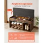Πάγκος παπουτσιών VEVOR Entryway, 805 x 305 x 445 mm Organizer αποθήκευσης παπουτσιών με κρυφό ανελκυστήρα στο επάνω μέρος αποθήκευσης, πάγκος 300 lbs με μαξιλαράκι και 3 ντουλάπια για διάδρομο, σαλόνι, υπνοδωμάτιο, καφέ + μαύρο