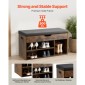 Πάγκος παπουτσιών VEVOR Entryway, 805 x 305 x 445 mm Organizer αποθήκευσης παπουτσιών με κρυφό ανελκυστήρα στο επάνω μέρος αποθήκευσης, πάγκος 300 lbs με μαξιλαράκι και 3 ντουλάπια για διάδρομο, σαλόνι, υπνοδωμάτιο, καφέ + μαύρο