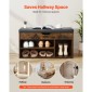 Πάγκος παπουτσιών VEVOR Entryway, 805 x 305 x 445 mm Organizer αποθήκευσης παπουτσιών με κρυφό ανελκυστήρα στο επάνω μέρος αποθήκευσης, πάγκος 300 lbs με μαξιλαράκι και 3 ντουλάπια για διάδρομο, σαλόνι, υπνοδωμάτιο, καφέ + μαύρο
