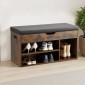 Πάγκος παπουτσιών VEVOR Entryway, 805 x 305 x 445 mm Organizer αποθήκευσης παπουτσιών με κρυφό ανελκυστήρα στο επάνω μέρος αποθήκευσης, πάγκος 300 lbs με μαξιλαράκι και 3 ντουλάπια για διάδρομο, σαλόνι, υπνοδωμάτιο, καφέ + μαύρο