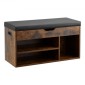 Πάγκος παπουτσιών VEVOR Entryway, 805 x 305 x 445 mm Organizer αποθήκευσης παπουτσιών με κρυφό ανελκυστήρα στο επάνω μέρος αποθήκευσης, πάγκος 300 lbs με μαξιλαράκι και 3 ντουλάπια για διάδρομο, σαλόνι, υπνοδωμάτιο, καφέ + μαύρο