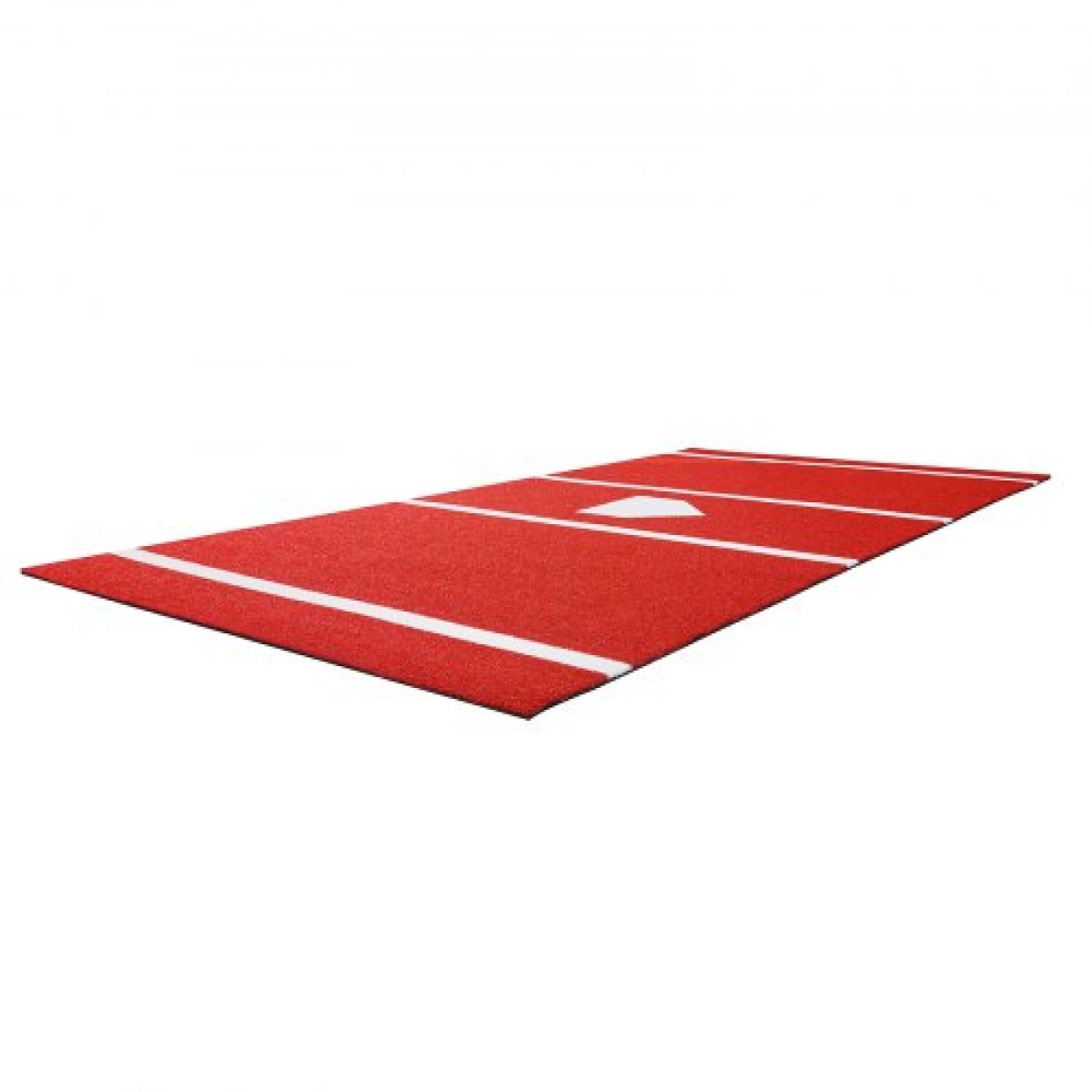 VEVOR Baseball Hitting Mat, 366x183cm Batting Cage Mat, Batters Box Turf Mats, Softball Batting Practice Equipment with Home Plate and Anti Fade Turf, Φορητό βοήθημα προπόνησης για εσωτερικούς εξωτερικούς χώρους, κόκκινο