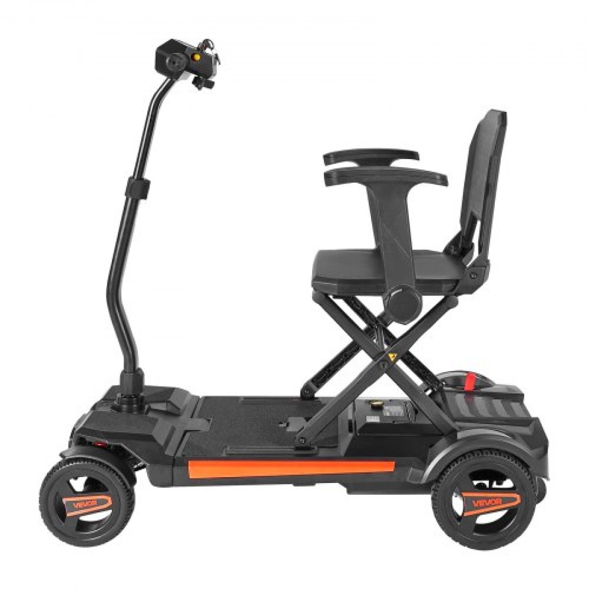 VEVOR 4-Wheel Electric Mobility Scooter για ενήλικες και ηλικιωμένους, ενσωματωμένο αναδιπλούμενο σκούτερ κινητικότητας με μεγάλη εμβέλεια 15KM, Αναπηρικό αμαξίδιο παντός εδάφους με ικανότητα αναρρίχησης 9° & μέγιστη φόρτωση 120kg