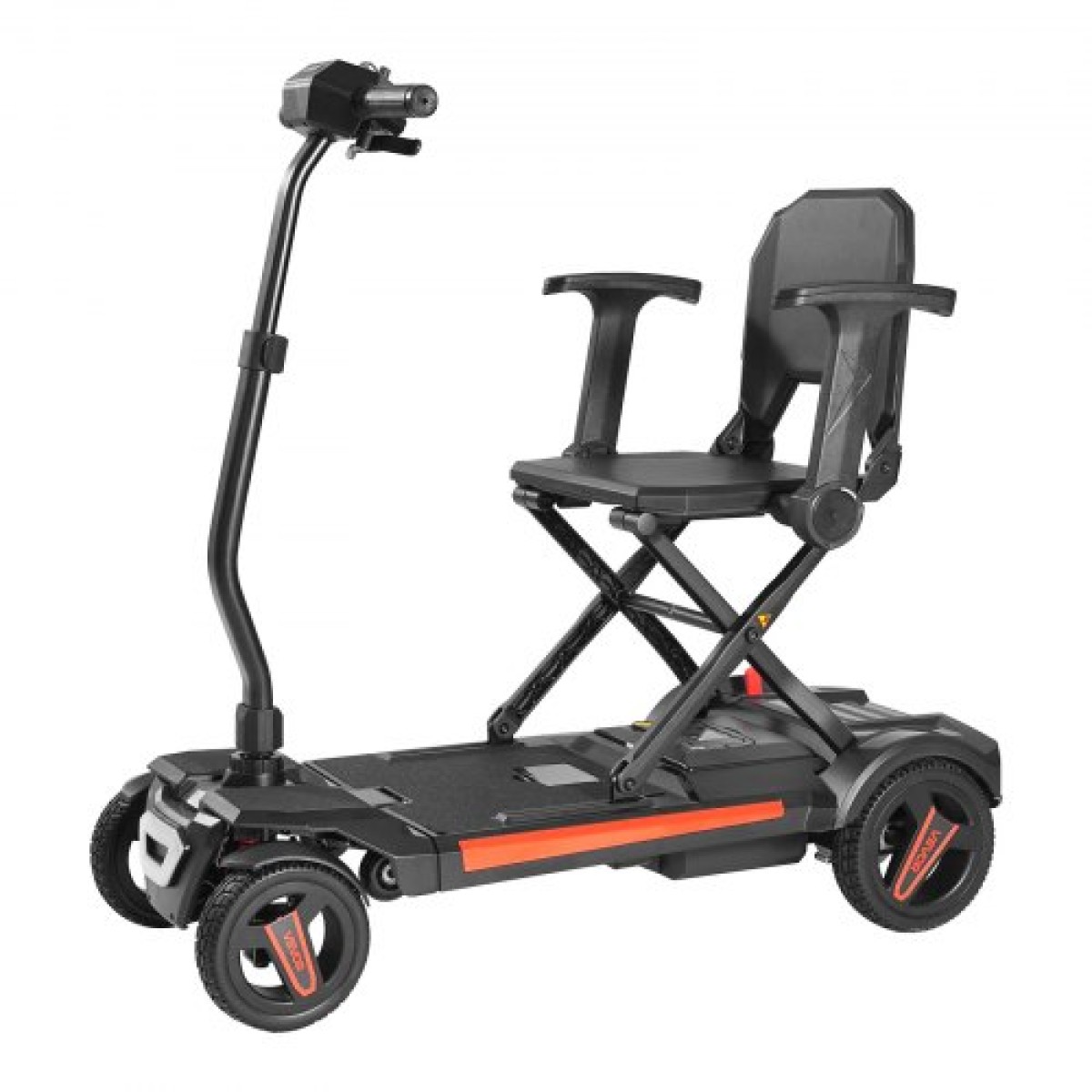 VEVOR 4-Wheel Electric Mobility Scooter για ενήλικες και ηλικιωμένους, ενσωματωμένο αναδιπλούμενο σκούτερ κινητικότητας με μεγάλη εμβέλεια 15KM, Αναπηρικό αμαξίδιο παντός εδάφους με ικανότητα αναρρίχησης 9° & μέγιστη φόρτωση 120kg