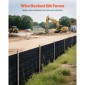 Ρολά από ύφασμα VEVOR Silt Fence, 0,6×30,5 m συρμάτινο φράχτη από λάσπη, Περίφραξη ελέγχου διάβρωσης για κατακράτηση ιζημάτων, βιομηχανικό ύφασμα σκληρού πολυπροπυλενίου για εργοτάξια