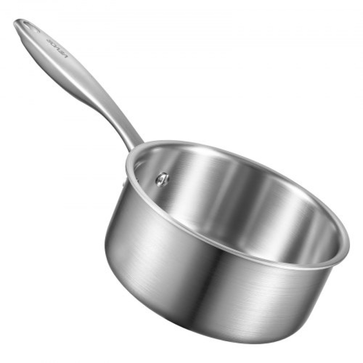 Κατσαρόλα VEVOR 1.5 QT, Κατσαρόλα από ανοξείδωτο ατσάλι με γυάλινο καπάκι, Αντικολλητικό ανοξείδωτο ατσάλι πολλαπλών χρήσεων Μικρό δοχείο μαγειρέματος με εργονομική λαβή, φιλικό για φούρνο, πλυντήριο πιάτων, επαγωγική κουζίνα