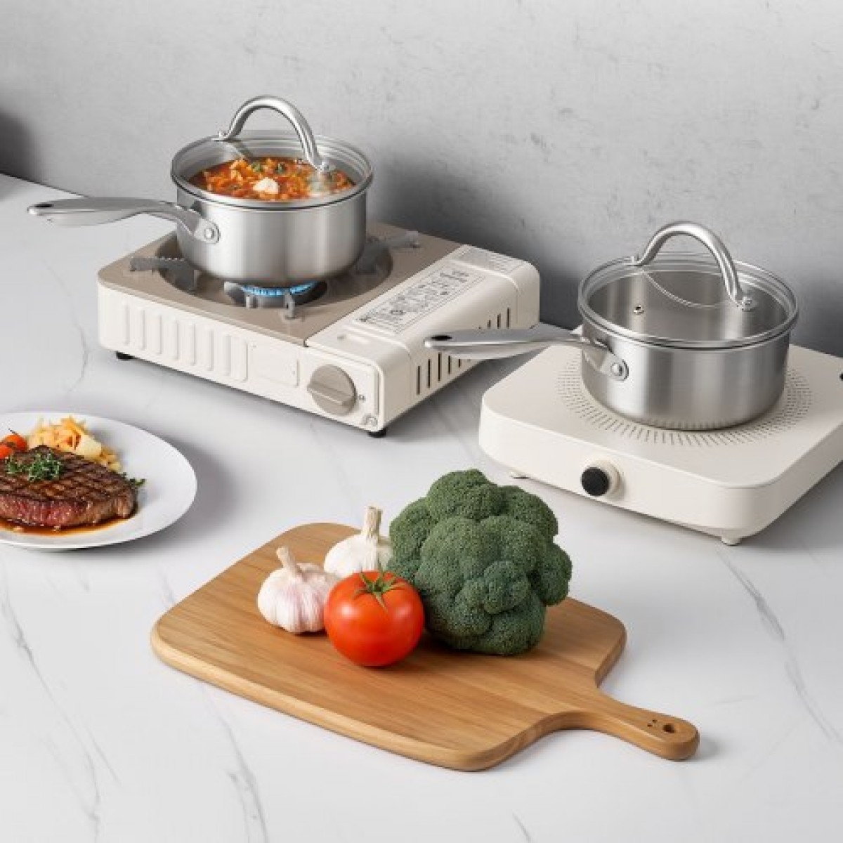 Κατσαρόλα VEVOR 1.5 QT, Κατσαρόλα από ανοξείδωτο ατσάλι με γυάλινο καπάκι, Αντικολλητικό ανοξείδωτο ατσάλι πολλαπλών χρήσεων Μικρό δοχείο μαγειρέματος με εργονομική λαβή, φιλικό για φούρνο, πλυντήριο πιάτων, επαγωγική κουζίνα