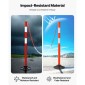 VEVOR 2 Pack Traffic Delineator Posts, Κώνοι ασφαλείας 871 mm με ζυγισμένη βάση, αντανακλαστικές λωρίδες και αλυσίδα, στύλοι οριοθέτησης βαρέως τύπου για εργοτάξιο, χώρος στάθμευσης, έλεγχος πλήθους, κόκκινο