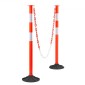 VEVOR 2 Pack Traffic Delineator Posts, Κώνοι ασφαλείας 871 mm με ζυγισμένη βάση, αντανακλαστικές λωρίδες και αλυσίδα, στύλοι οριοθέτησης βαρέως τύπου για εργοτάξιο, χώρος στάθμευσης, έλεγχος πλήθους, κόκκινο