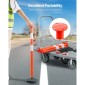 VEVOR 3 Pack Traffic Delineator Posts, Κώνοι ασφαλείας 871 mm με ζυγισμένη βάση, αντανακλαστικές λωρίδες και αλυσίδα, στύλοι οριοθέτησης βαρέως τύπου για εργοτάξιο, χώρος στάθμευσης, έλεγχος πλήθους, κόκκινο