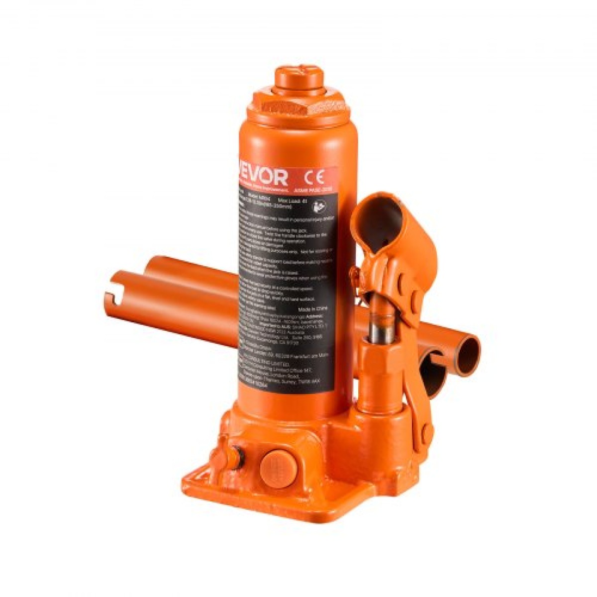VEVOR Hydraulic Bottle Jack, χωρητικότητα φορτίου 4 τόννων, εύρος ανύψωσης 185-350 mm, βαρέως τύπου υδραυλική συγκολλημένη υποδοχή μπουκαλιών για αυτοκίνητο, SUV, Pickup, Auto Repair, House Lift and Agricultural Equipment, Πορτοκαλί