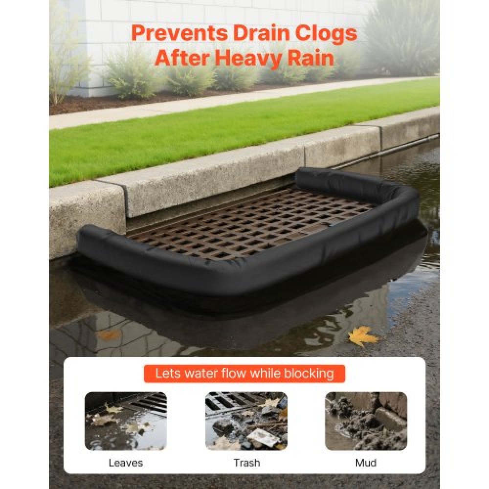 VEVOR Sediment Filter Sock, Dia.Κάλυψη 127 mm x 3048 mm L, Κάλτσες ελέγχου διάβρωσης με πλήρωση πολυπροπυλενίου, εύκαμπτες & αποτελεσματικές κάλτσες φράχτη λάσπης για διαχείριση όμβριων υδάτων, προστασία αποχέτευσης