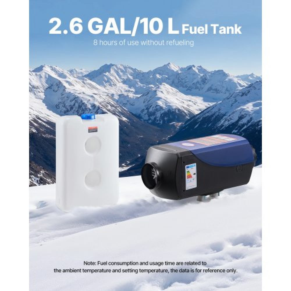 VEVOR Diesel Heater Portable Diesel Air Heater 8KW DC 12V/24V 10 L Large Tank