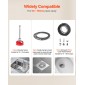 VEVOR Drain Cleaner Machine, 390W 1400RPM Electric Pipe Drain Cleaning Machine Sewer Snake with 12m x 16mm, 4.5m x 16mm & 8m x 9.5mm Steel Spring Cable and 6 Cutters, Fit 50-110 Pipes Dima
