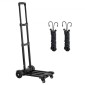 Πτυσσόμενο Χειρόφορο VEVOR, Χωρητικότητα 131,5 κιλών, Πτυσσόμενο καρότσι αποσκευών με 4 ρόδες, 2 ελαστικά σχοινιά & επεκτεινόμενη βάση, Utility Dolly Platform Cart for Airport Travel Boggage Moving, Μαύρο