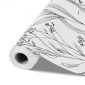 Ταπετσαρία VEVOR Peel and Stick, 45cm x 10m Χαρτί επαφής White Line Art Botanical Floral Waterpoof Αυτοκόλλητο, Εύκολο στο καθάρισμα Διακοσμητικό Ρολό Βινυλίου Τοίχου για Υπνοδωμάτιο Κουζίνα Γραφείο Μπάνιο