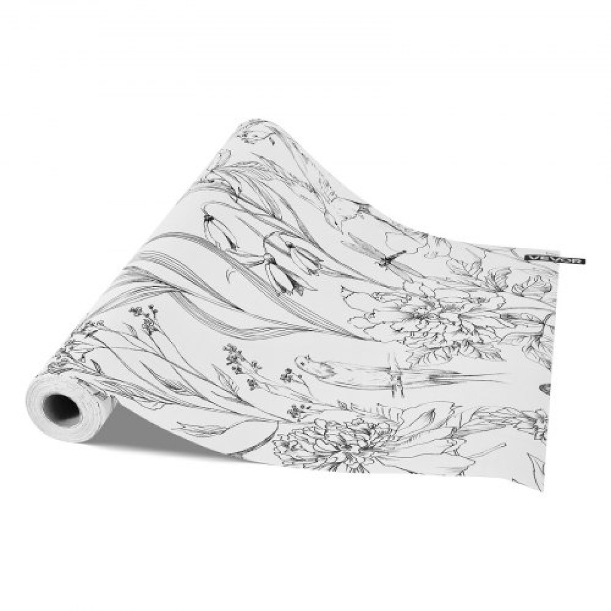 Ταπετσαρία VEVOR Peel and Stick, 45cm x 10m Χαρτί επαφής White Line Art Botanical Floral Waterpoof Αυτοκόλλητο, Εύκολο στο καθάρισμα Διακοσμητικό Ρολό Βινυλίου Τοίχου για Υπνοδωμάτιο Κουζίνα Γραφείο Μπάνιο