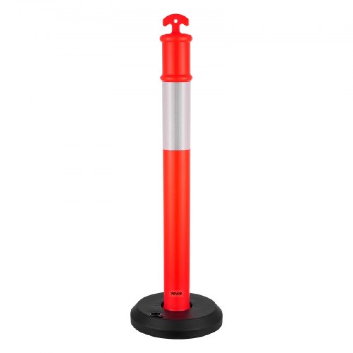 VEVOR 6 Pack Traffic Delineator Posts, 1140 mm Traffic Safety Cones with fillable Base and Refleks strips, Heavy Duty Delineator Posts for Construction, Parking, Crowd Control, Red