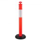 VEVOR 6 Pack Traffic Delineator Posts, 1140 mm Traffic Safety Cones with fillable Base and Refleks strips, Heavy Duty Delineator Posts for Construction, Parking, Crowd Control, Red