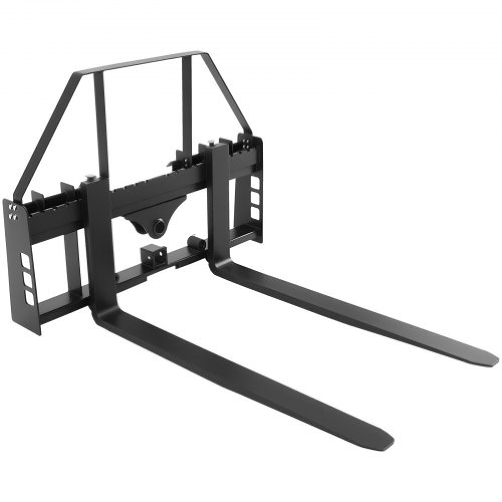 VEVOR Skid Steer Pallet Forks, 1814 kg Rated Capacity, Pallet Fork Frame Attachment with 122 cm Pallet Forks Forklift Blades, 50.8 mm Hitch Receiver & Spear Sleeves, Fit for Skid Steers, Tractors