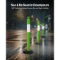 VEVOR 3 Pack Traffic Delineator Posts, 1140 mm Traffic Safety Cones with fillable Base and Refleks strips, Heavy Duty Delineator Posts for Construction, Parking, Crowd Control, Green