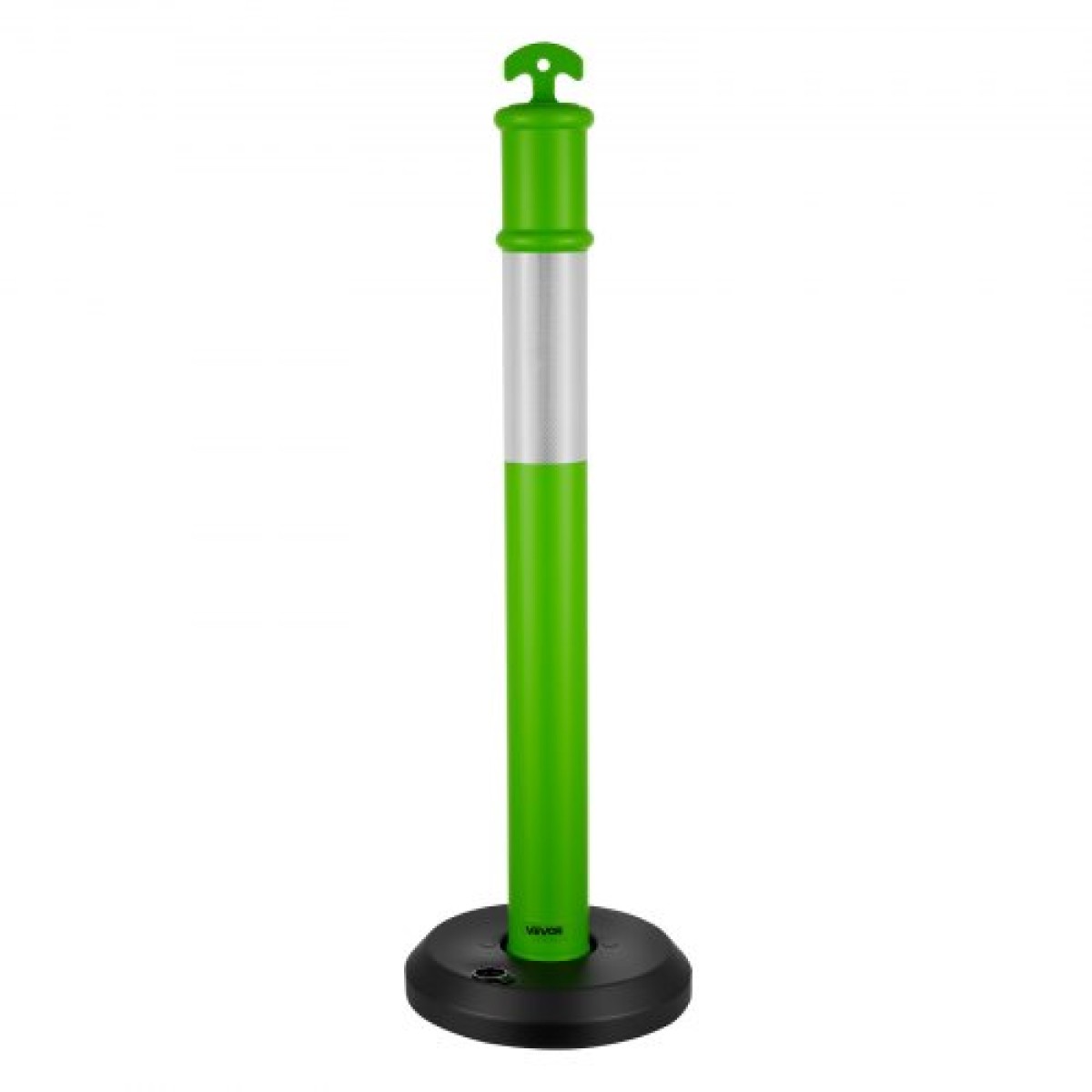 VEVOR 3 Pack Traffic Delineator Posts, 1140 mm Traffic Safety Cones with fillable Base and Refleks strips, Heavy Duty Delineator Posts for Construction, Parking, Crowd Control, Green